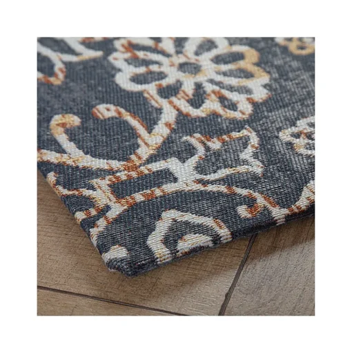 Anji Mountain Chair Mats<Rug'd Robin Carpet & Hard Floor Chair Mat, 36" x 48", Gray/Orange (AMB9018)