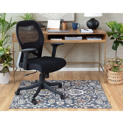 Anji Mountain Chair Mats<Rug'd Robin Carpet & Hard Floor Chair Mat, 36" x 48", Gray/Orange (AMB9018)