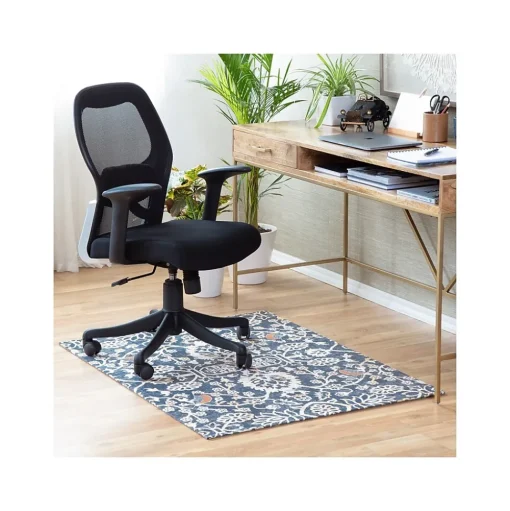 Anji Mountain Chair Mats<Rug'd Robin Carpet & Hard Floor Chair Mat, 36" x 48", Gray/Orange (AMB9018)