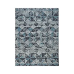 Anji Mountain Chair Mats<Rug'd Tromso Carpet & Hard Floor Chair Mat, 36" x 48", Blue/Black/Gray (AMB9035)
