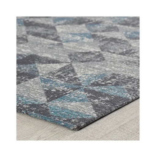 Anji Mountain Chair Mats<Rug'd Tromso Carpet & Hard Floor Chair Mat, 36" x 48", Blue/Black/Gray (AMB9035)