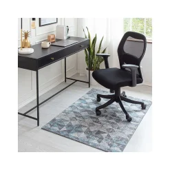 Anji Mountain Chair Mats<Rug'd Tromso Carpet & Hard Floor Chair Mat, 36" x 48", Blue/Black/Gray (AMB9035)