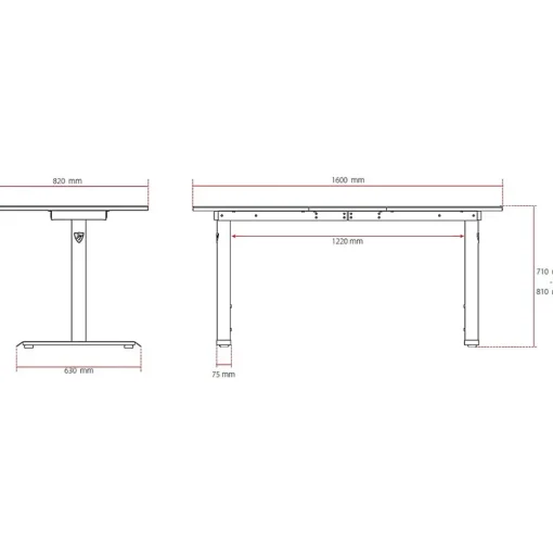 Arozzi Computer Desks<Arena 63"W Gaming Desk, Deep Purple/Black (ARENA-NA-DP-BK)
