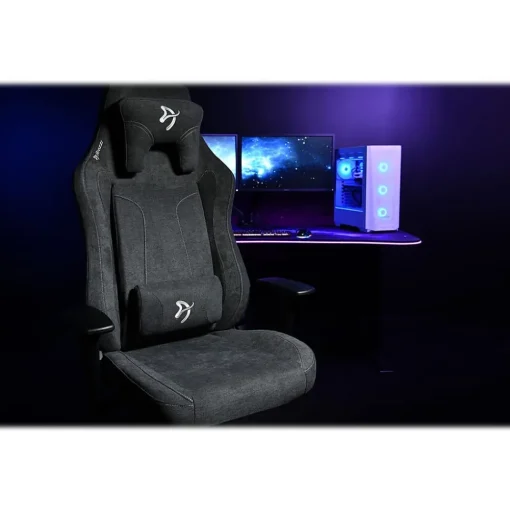 Arozzi Gaming Chairs<Vernazza Fabric Ergonomic Rocker Gaming Chair, Dark Gray (VERNAZZA-XL-SFB-DG)