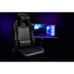 Arozzi Gaming Chairs<Vernazza Faux Leather Ergonomic Rocker Gaming Chair, Pure Black (VERNAZZA-XL-SPU-PBK)