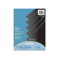 Array Card Stock<65 lb. Cardstock Paper, 8.5" x 11", Black, 100 Sheets/Pack (101187)