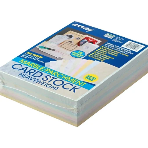 Array Card Stock<65 lb. Cardstock Paper, 8.5" x 11", Assorted Colors, 250 Sheets/Pack (PAC101196)