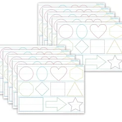 Ashley Dry Erase<Productions® Smart Poly® PosterMat Pals® Space Savers Shapes Tracing, 13" x 9.5", Pack of 10 (ASH97018)