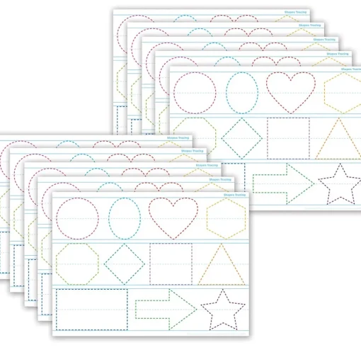 Ashley Dry Erase<Productions® Smart Poly® PosterMat Pals® Space Savers Shapes Tracing, 13" x 9.5", Pack of 10 (ASH97018)