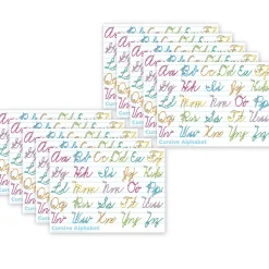 Ashley Dry Erase<Productions® Smart Poly® PosterMat Pals® Space Savers Traditional Cursive, 13" x 9.5", Pack of 10 (ASH97008)