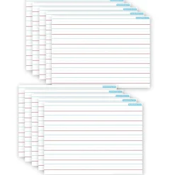 Ashley Dry Erase<Productions® Smart Poly® PosterMat Pals® Space Savers Handwriting, 3/4" Ruling, 13" x 9.5", Pack of 10 (ASH97002)