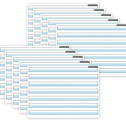 Ashley Dry Erase<Productions® Smart Poly® PosterMat Pals® Handwriting, 3/4" Ruling, Blue, 13" x 9.5", Pack of 10 (ASH97013)