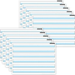 Ashley Dry Erase<Productions® Smart Poly® PosterMat Pals® Handwriting, 1" Ruling, Blue, 13" x 9.5", Pack of 10 (ASH97015)