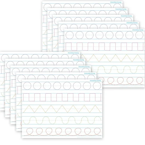 Ashley Dry Erase<Productions® Smart Poly® PosterMat Pals® Prewriting Tracing, 13" x 9.5", Pack of 10 (ASH97017)