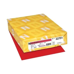 Astrobrights Card Stock<65 lb. Cardstock Paper, 8.5" x 11", Re-Entry Red, 250 Sheets/Pack (22751)