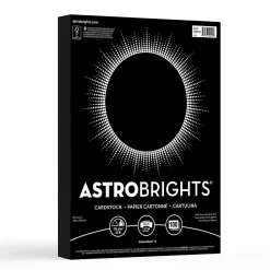 Astrobrights Card Stock<65 lb. Cardstock Paper, 8.5" x 11", Eclipse Black, 100 Sheets/Pack (22024-01)