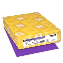 Astrobrights Card Stock<65 lb. Cardstock Paper, 8.5" x 11", Purple, 250 Sheets/Pack (WAU21971)