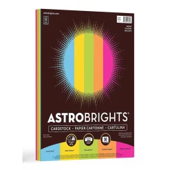 Astrobrights Card Stock<65 lb. Cardstock Paper, 8.5" x 11", Bright Assortment, 50 Sheets/Pack (99326-01)