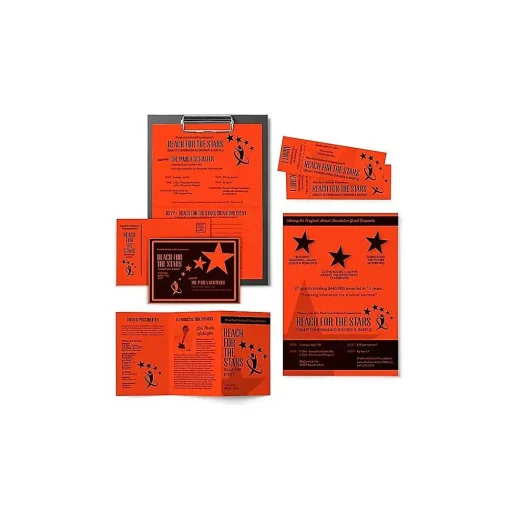 Astrobrights Card Stock<65 lb. Cardstock Paper, 8.5" x 11", Orbit Orange, 250 Sheets/Pack (WAU22761)