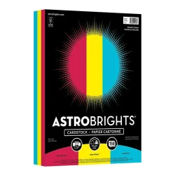 Astrobrights Card Stock<65 lb. Cardstock Paper, 8.5" x 11", Primary Power Assortment, 150 Sheets/Pack (91048)
