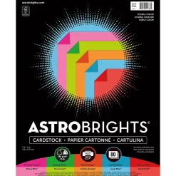 Astrobrights Card Stock<70 lb. Cardstock Paper, 8.5" x 11", Double Color Assortment, 80 Sheets/Ream (91668)