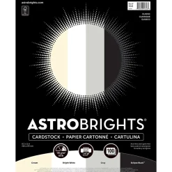 Astrobrights Card Stock<65 lb. Cardstock Paper, 8.5" x 11", Classic Assortment, 100 Sheets/Ream (91648)