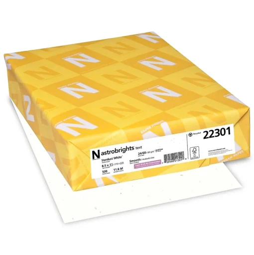 Astrobrights Multipurpose Paper<8.5" x 11" Multipurpose Paper, 24 lbs., 87 Brightness, 500 Sheets/Ream (22301)