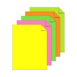 Wausau Paper Large Quantity Paper<Astrobrights Color Paper, 8.5" x 11", 24 lb., Neon Assorted Colors, 500/Ream (20270)