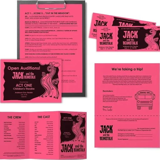 Astrobrights Multipurpose Paper<Colored Paper, 24 lbs., 8.5" x 11", Plasma Pink, 500 Sheets/Ream (22119)