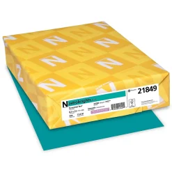 Astrobrights Multipurpose Paper<Colored Paper, 24 lbs., 8.5" x 11", Terrestrial Teal, 500 Sheets/Ream (21849/22479)