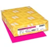 Astrobrights Multipurpose Paper<Colored Paper, 24 lbs., 8.5" x 11", Fireball Fuchsia, 500 Sheets/Ream (22681/21688)