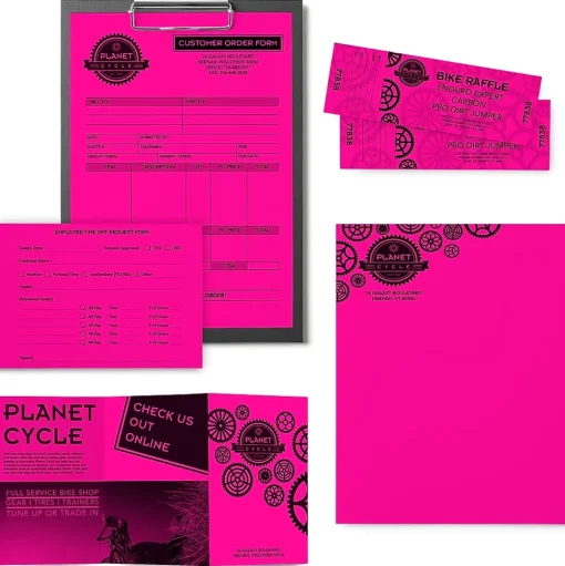 Astrobrights Multipurpose Paper<Colored Paper, 24 lbs., 8.5" x 11", Fireball Fuchsia, 500 Sheets/Ream (22681/21688)