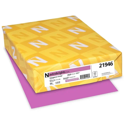 Astrobrights Multipurpose Paper<Colored Paper, 24 lbs., 8.5" x 11", , 500 Sheets/Ream (21946)