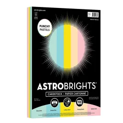 Astrobrights Card Stock<Punchy Pastels 65 lb. Cardstock Paper, 8.5" x 11", Punchy Pastel Assortment, 100 Sheets/Pack (91786)