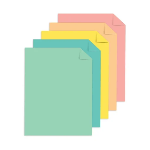 Astrobrights Card Stock<Punchy Pastels 65 lb. Cardstock Paper, 8.5" x 11", Punchy Pastel Assortment, 100 Sheets/Pack (91786)