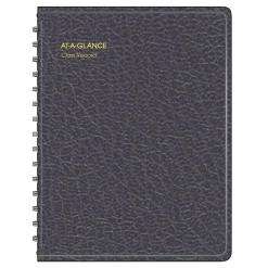 AT-A-GLANCE Accounting & Record Journals<Academic Class Record Book, Undated, 8-1/4" x 10-7/8", Black (80-150-05)
