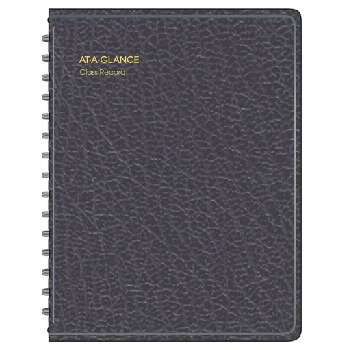 AT-A-GLANCE Accounting & Record Journals<Academic Class Record Book, Undated, 8-1/4" x 10-7/8", Black (80-150-05)
