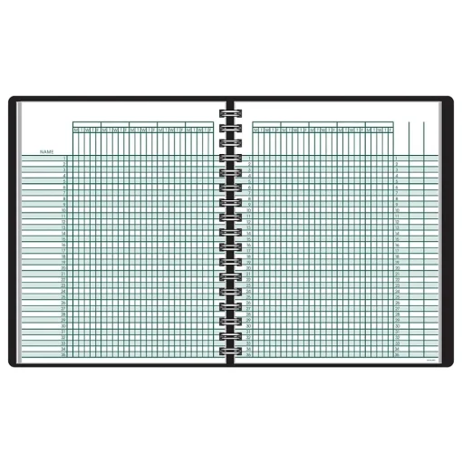 AT-A-GLANCE Accounting & Record Journals<Academic Class Record Book, Undated, 8-1/4" x 10-7/8", Black (80-150-05)