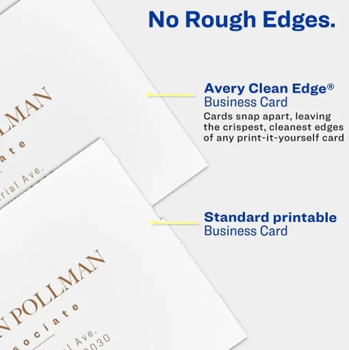 Avery Business Cards<Clean Edge Business Cards, 3.5" x 2", Matte Ivory, 200/Pack (8876)