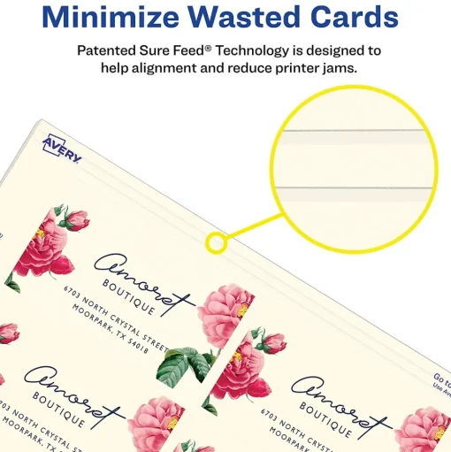 Avery Business Cards<Clean Edge Business Cards, 3.5" x 2", Matte Ivory, 200/Pack (8876)