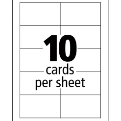 Avery Business Cards<Clean Edge Business Cards, 2" x 3 1/2", Matte White, 400 Per Pack (8877)