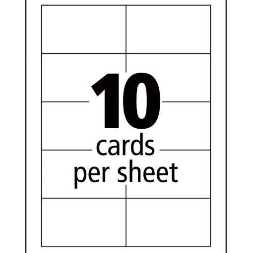 Avery Business Cards<Clean Edge Business Cards, 2" x 3 1/2", Matte White, 400 Per Pack (8877)