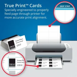 Avery Business Cards<Clean Edge Business Cards, 2" x 3 1/2", Linen Textured White, 200 Per Pack (8873)
