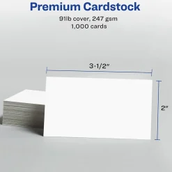 Avery Business Cards<Clean Edge Business Cards, 2" x 3 1/2", Matte White, 1000 Per Pack (5874)