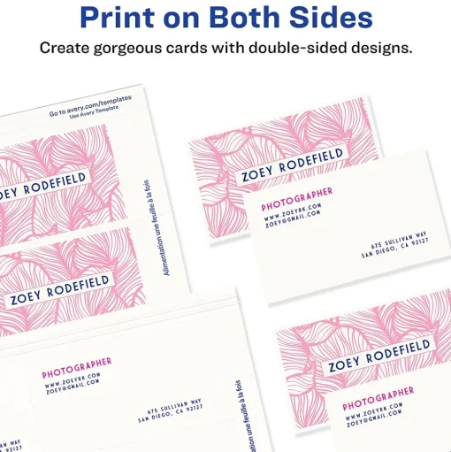 Avery Business Cards<Clean Edge Business Cards, 2" x 3 1/2", Matte White, 1000 Per Pack (5874)