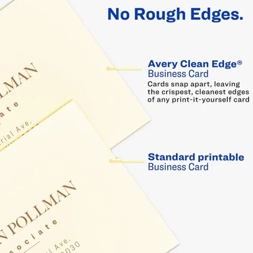 Avery Business Cards<Clean Edge Business Cards, 3.5" x 2", Matte Ivory, 200/Pack (5876)