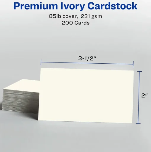 Avery Business Cards<Clean Edge Business Cards, 3.5" x 2", Matte Ivory, 200/Pack (5876)