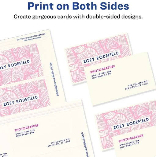 Avery Business Cards<Clean Edge Business Cards, 3.5" x 2", Matte Ivory, 200/Pack (5876)