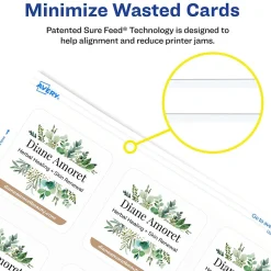 Avery Business Cards<Clean Edge Laser Square Cards with Rounded Corners, 2 1/2" x 2 1/2", White, 20 Sheets/Pack, 180 Cards/Pack (35703)