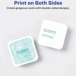 Avery Business Cards<Clean Edge Laser Square Cards with Rounded Corners, 2 1/2" x 2 1/2", White, 20 Sheets/Pack, 180 Cards/Pack (35703)